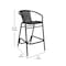 Flash Furniture Lila Commercial Grade Indoor-Outdoor PE Rattan Restaurant Barstool with Black Aluminum Frame and Footrest in Black SDA-AD632032R-BK-GG - alternate 3